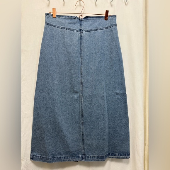 So Me Blue Denim Button-Front Midi Skirt 0113 - Picture 3 of 10